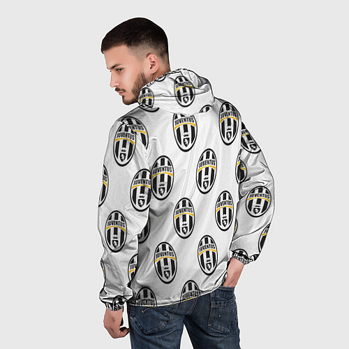 Мужская ветровка Juventus Pattern / 3D-Белый – фото 4