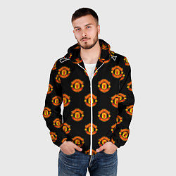 Ветровка с капюшоном мужская Manchester United Pattern, цвет: 3D-белый — фото 2