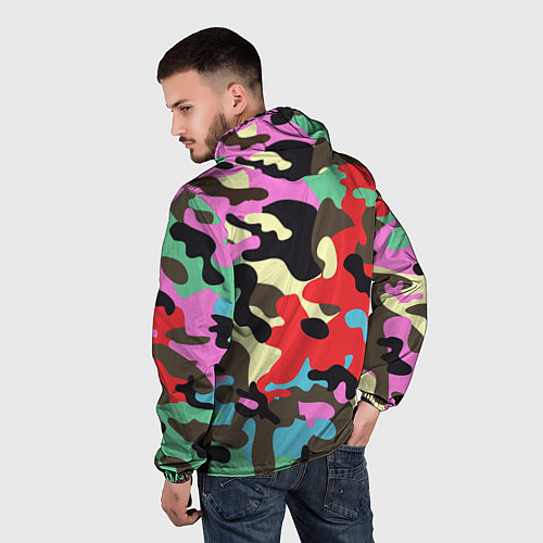 Мужская ветровка Яркий камуфляж / 3D-Белый – фото 4