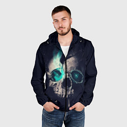 Ветровка с капюшоном мужская Skull eyes, цвет: 3D-черный — фото 2