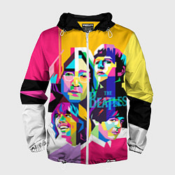 Ветровка с капюшоном мужская The Beatles: Poly-art, цвет: 3D-белый