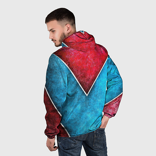 Мужская ветровка Grunge superhero line - геометрические линии / 3D-Белый – фото 4