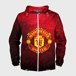 Ветровка с капюшоном мужская Манчестер Юнайтед, цвет: 3D-белый