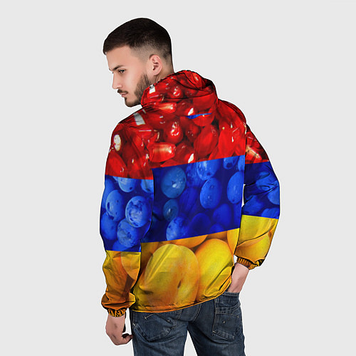 Мужская ветровка Флаг Армении / 3D-Белый – фото 4