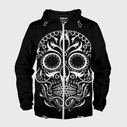 Мужская ветровка Мексиканский череп на черном