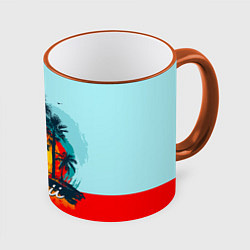 Кружка 3D HAWAII 6, цвет: 3D-оранжевый кант