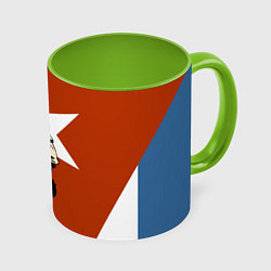 Кружка 3D Куба, цвет: 3D-белый + светло-зеленый