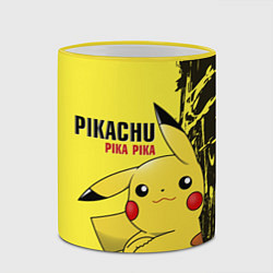 Кружка 3D Pikachu Pika Pika цвета 3D-желтый кант — фото 2