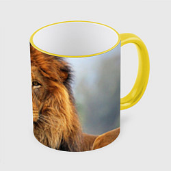 Кружка цветная Красавец лев