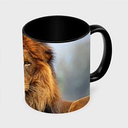 Кружка цветная Красавец лев