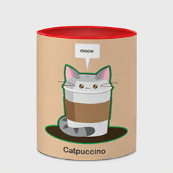 Кружка 3D Catpuccino, цвет: 3D-белый + красный — фото 2