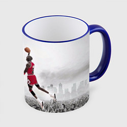 Кружка 3D Michael Jordan NBA, цвет: 3D-синий кант