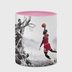 Кружка 3D Michael Jordan NBA, цвет: 3D-белый + розовый — фото 2