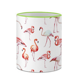Кружка 3D Действия фламинго, цвет: 3D-светло-зеленый кант — фото 2