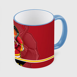 Кружка 3D Calgary Flames, цвет: 3D-небесно-голубой кант