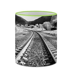 Кружка 3D Железная дорога, цвет: 3D-светло-зеленый кант — фото 2