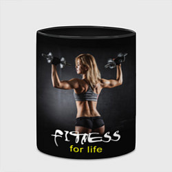 Кружка 3D Fitness for life, цвет: 3D-белый + черный — фото 2