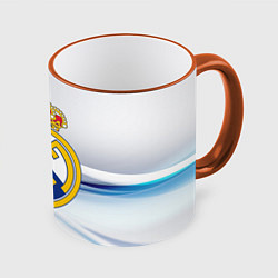 Кружка 3D Реал Мадрид, цвет: 3D-оранжевый кант