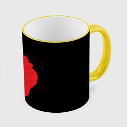 Кружка 3D Черное и красное, цвет: 3D-желтый кант