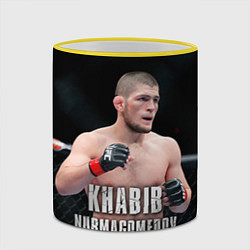 Кружка 3D Хабиб Нурмагомедов, цвет: 3D-желтый кант — фото 2