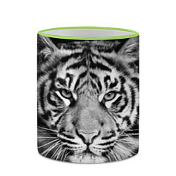 Кружка 3D Мордочка тигра, цвет: 3D-светло-зеленый кант — фото 2