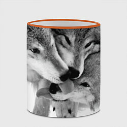 Кружка 3D Волчья семья, цвет: 3D-оранжевый кант — фото 2