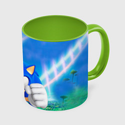 Кружка 3D Sonic Boom, цвет: 3D-белый + светло-зеленый