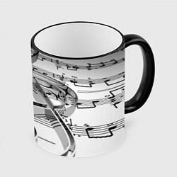 Кружка 3D Скрипичный ключ, цвет: 3D-черный кант