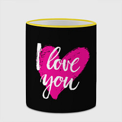 Кружка 3D Valentines Day, I Iove you, цвет: 3D-желтый кант — фото 2