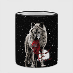 Кружка 3D Серый волк, цвет: 3D-черный кант — фото 2