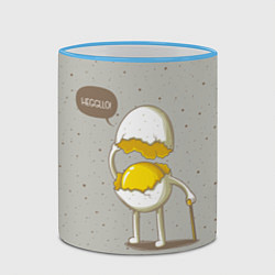 Кружка 3D Яйцо приветствует, цвет: 3D-небесно-голубой кант — фото 2
