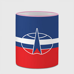 Кружка 3D Флаг космический войск РФ, цвет: 3D-розовый кант — фото 2