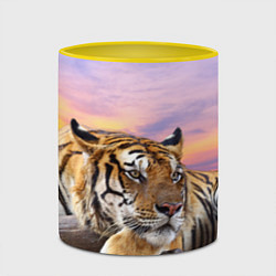 Кружка 3D Тигр на закате, цвет: 3D-белый + желтый — фото 2