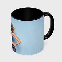 Кружка 3D Taylor Swift, цвет: 3D-белый + черный