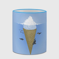 Кружка 3D Мороженое, цвет: 3D-небесно-голубой кант — фото 2