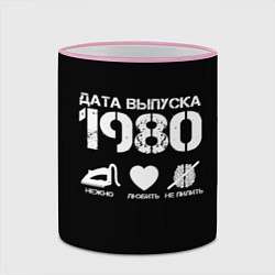 Кружка 3D Дата выпуска 1980, цвет: 3D-розовый кант — фото 2