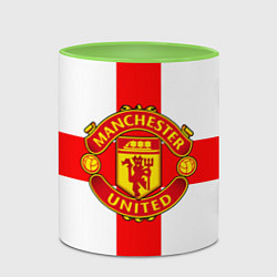 Кружка 3D Manchester Utd: England, цвет: 3D-белый + светло-зеленый — фото 2