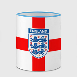 Кружка 3D Сборная Англии, цвет: 3D-небесно-голубой кант — фото 2