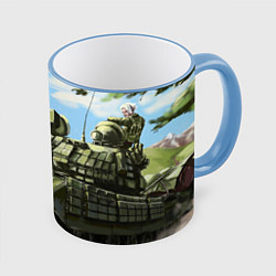 Кружка 3D Защитники, цвет: 3D-небесно-голубой кант