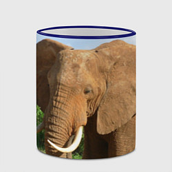 Кружка 3D Рыжий слон, цвет: 3D-синий кант — фото 2