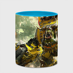 Кружка 3D WH40k warboss, цвет: 3D-белый + небесно-голубой — фото 2