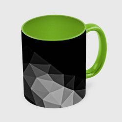 Кружка 3D Abstract gray, цвет: 3D-белый + светло-зеленый