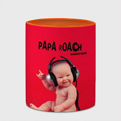 Кружка 3D Paparoach: Music Kid, цвет: 3D-белый + оранжевый — фото 2