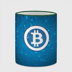 Кружка 3D Bitcoin Blue, цвет: 3D-зеленый кант — фото 2