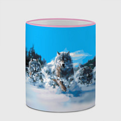Кружка 3D Волчья охота, цвет: 3D-розовый кант — фото 2