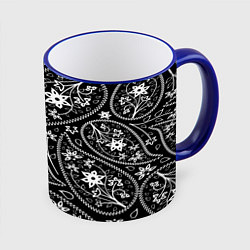 Кружка 3D Black cucumber pattern, цвет: 3D-синий кант