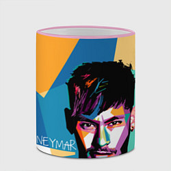 Кружка 3D Neymar Polygons, цвет: 3D-розовый кант — фото 2