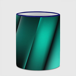 Кружка 3D Emerald lines, цвет: 3D-синий кант — фото 2