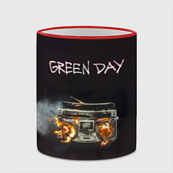 Кружка 3D Green Day магнитофон в огне, цвет: 3D-красный кант — фото 2