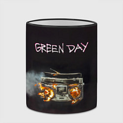 Кружка 3D Green Day магнитофон в огне, цвет: 3D-черный кант — фото 2